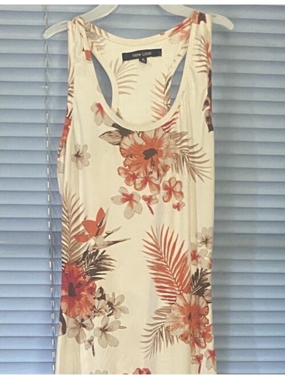 New Look M Floral Maxi Dress Side Slit Sleeveless Tropical  Summer Beach Boho